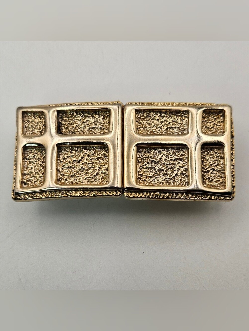 Small Interlocking Belt Buckle Vintage Gold Tone